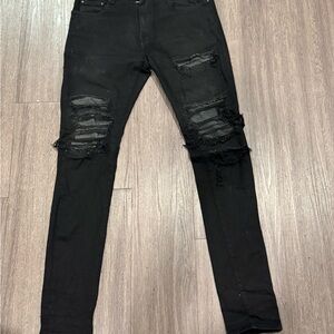 AMIRI Black Ripped Skinny Jeans